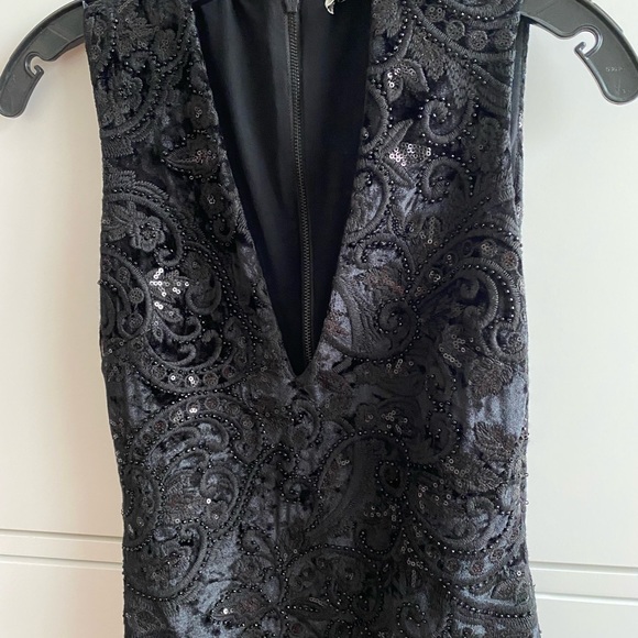 NWT Alice + Olivia Black Alba Sequin Party Dress - Picture 7 of 8